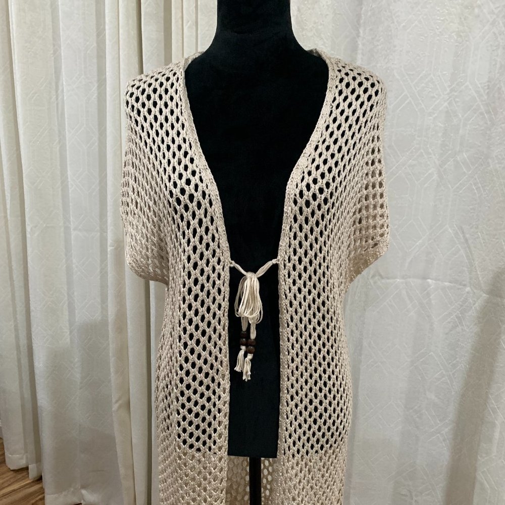 💕 - Artesia Tops /Crochet Kimono. Color: Cream / Size Medium.